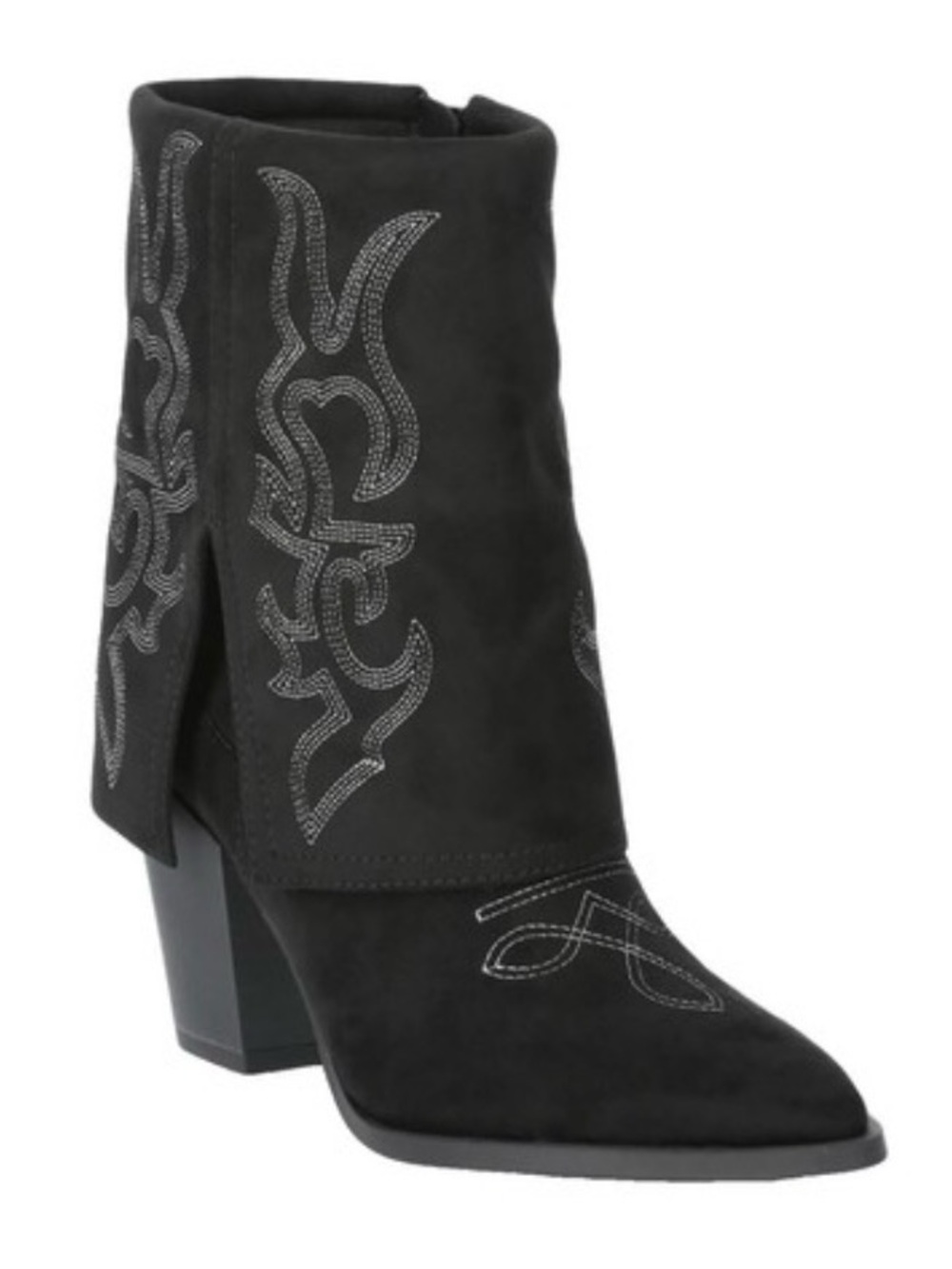 No Boundaries Black Western-Inspired Pointed Ankle Bootie